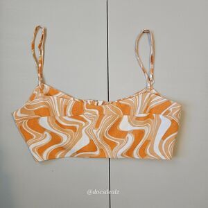 CAARA Bandeau Top Orange and White Women's Medium